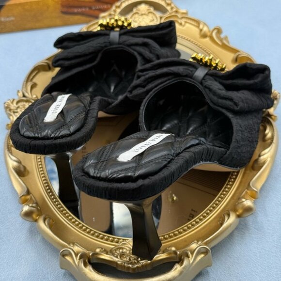 🆕 GIANNI BINI 🧿 NWOB Peeka Surrealist Keyhole Ornament Bow Slide, Black - Sz 8 - Picture 10 of 16